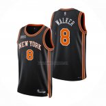 Camiseta New York Knicks Kemba Walker NO 8 Ciudad 2021-22 Negro