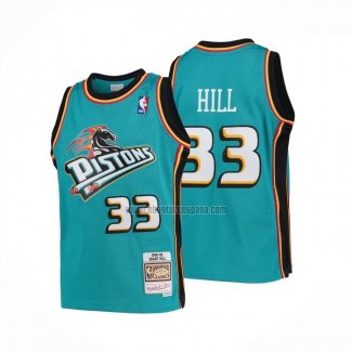 Camiseta Nino Detroit Pistons Grant Hill NO 33 Mitchell & Ness 1998-99 Hardwood Classics Verde