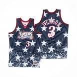 Camiseta Philadelphia 76ers Allen Iverson NO 3 Independence Day Mitchell & Ness Negro
