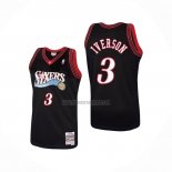 Camiseta Philadelphia 76ers Allen Iverson NO 3 Mitchell & Ness 1997-98 Negro