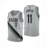 Camiseta Portland Trail Blazers Enes Kanter NO 11 Earned 2020-21 Gris
