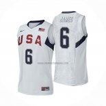 Camiseta USA 2008 LeBron James NO 6 Blanco