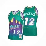 Camiseta Utah Jazz John Stockton NO 12 Mitchell & Ness 1996-97 Verde