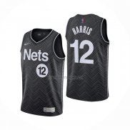 Camiseta Brooklyn Nets Joe Harris NO 12 Earned 2020-21 Negro