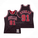 Camiseta Chicago Bulls Dennis Rodman NO 91 Mitchell & Ness 1996-97 Negro