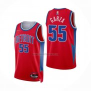 Camiseta Detroit Pistons Luka Garza NO 55 Ciudad 2021-22 Rojo