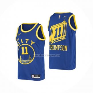 Camiseta Golden State Warriors Klay Thompson NO 11 Hardwood Classics 2020-21 Azul