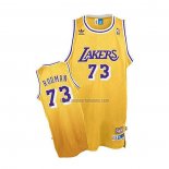Camiseta Los Angeles Lakers Dennis Rodman NO 73 Retro Amarillo