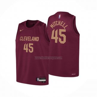 Camiseta Nino Cleveland Cavaliers Donovan Mitchell NO 45 Icon 2022-23 Rojo