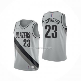Camiseta Portland Trail Blazers Robert Covington NO 23 Earned 2020-21 Gris