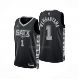 Camiseta San Antonio Spurs Victor Wembanyama NO 1 Statement 2022-23 Negro