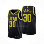 Camiseta Utah Jazz Ochai Agbaji NO 30 Statement 2022-23 Negro