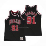 Camiseta Chicago Bulls Dennis Rodman NO 91 Hardwood Classics Throwback Negro