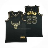 Camiseta Golden Edition Chicago Bulls Michael Jordan NO 23 Negro