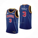 Camiseta Golden State Warriors Jordan Poole NO 3 75th Anniversary Azul