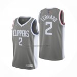 Camiseta Los Angeles Clippers Kawhi Leonard NO 2 Earned 2020-21 Gris