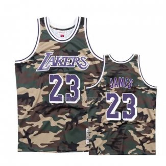 Camiseta Los Angeles Lakers Lebron James NO 23 Camuflaje