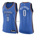 Camiseta Mujer Oklahoma City Thunder Russell Westbrook NO 0 Icon 2017-18 Azul
