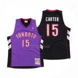 Camiseta Toronto Raptors Vince Carter NO 15 Hardwood Classics Throwback Negro Violeta