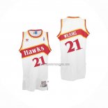 Camiseta Atlanta Hawks Dominique Wilkins NO 21 Retro Blanco