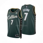 Camiseta Boston Celtics Jaylen Brown NO 7 Ciudad 2022-23 Verde