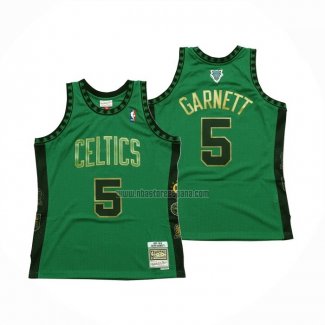 Camiseta Boston Celtics Kevin Garnett NO 5 Hardwood Classics Throwback Hall of Fame Verde