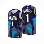 Camiseta Brooklyn Nets Mikal Bridges NO 1 Ciudad 2023-24 Negro