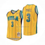 Camiseta Charlotte Hornets Chris Paul NO 3 Mitchell & Ness 2010-11 Amarillo