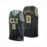 Camiseta Charlotte Hornets Miles Bridges NO 0 Ciudad 2022-23 Negro