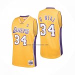 Camiseta Los Angeles Lakers Shaquille O'Neal NO 34 Mitchell & Ness 1999-00 Amarillo