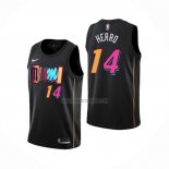 Camiseta Miami Heat Tyler Herro NO 14 Ciudad 2021-22 Negro