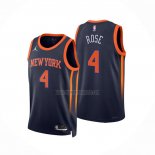 Camiseta New York Knicks Derrick Rose NO 4 Statement 2022-23 Negro