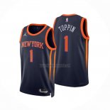 Camiseta New York Knicks Obi Toppin NO 1 Statement 2022-23 Negro