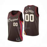 Camiseta Portland Trail Blazers Carmelo Anthony NO 00 Ciudad 2020-21 Marron