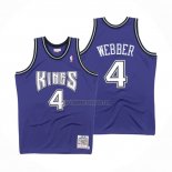Camiseta Sacramento Kings Chris Webber NO 4 Mitchell & Ness 1998-99 Negro