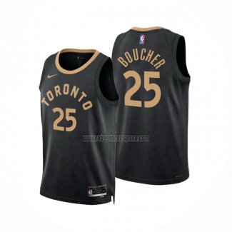 Camiseta Toronto Raptors Chris Boucher NO 25 Ciudad 2022-23 Negro