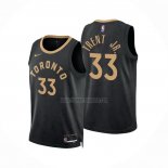 Camiseta Toronto Raptors Gary Trent JR. NO 33 Ciudad 2022-23 Negro