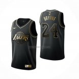 Camiseta Golden Edition Los Angeles Lakers Kobe Bryant NO 24 Negro