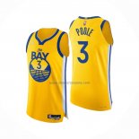 Camiseta Golden State Warriors Jordan Poole NO 3 Statement Autentico 2022 Oro