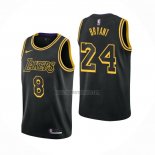 Camiseta Los Angeles Lakers Kobe Bryant NO 8 24 Black Mamba Negro