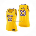 Camiseta Mujer Los Angeles Lakers Lebron James NO Icon 23 Amarillo