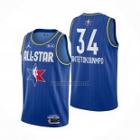 Camiseta All Star 2020 Milwaukee Bucks Giannis Antetokounmpo NO 34 Azul