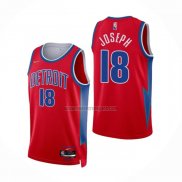 Camiseta Detroit Pistons Cory Joseph NO 18 Ciudad 2021-22 Rojo