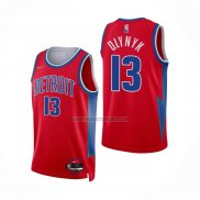Camiseta Detroit Pistons Kelly Olynyk NO 13 Ciudad 2021-22 Rojo