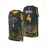 Camiseta Golden State Warriors Moses Moody NO 4 Ciudad 2022-23 Negro