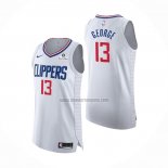 Camiseta Los Angeles Clippers Paul George NO 13 Association 2020-21 Autentico Blanco