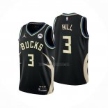 Camiseta Milwaukee Bucks George Hill NO 3 Statement 2022-23 Negro