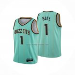 Camiseta Nino Charlotte Hornets LaMelo Ball NO 1 Ciudad 2020-21 Verde