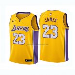 Camiseta Nino Los Angeles Lakers Lebron James NO 23 Icon 2018 Amarillo