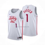 Camiseta Philadelphia 76ers James Harden NO 1 Ciudad 2022-23 Blanco